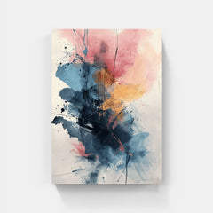 Abstract pink blue orange canvas wall art